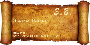 Sturcz Barna névjegykártya