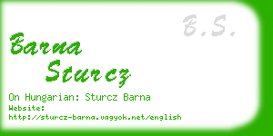 barna sturcz business card